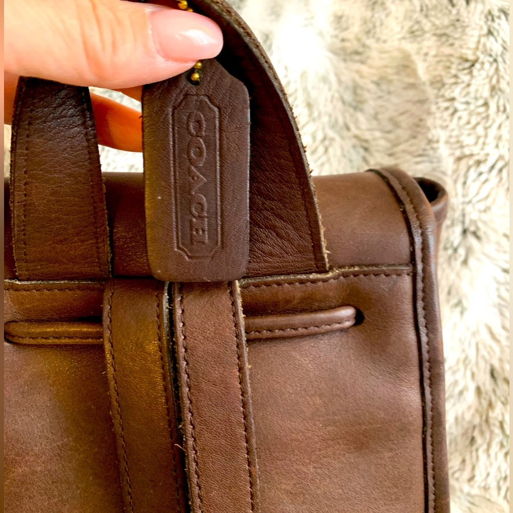 COACH VINTAGE BROWN LEATHER DAYPACK /BACKPACK MINI 9960 EUC BARELY USED 8”9”5” - Picture 4 of 7
